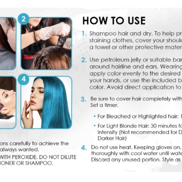 Punky Colour Semi-Permanent Vibrant Conditioning Hair Color Kit - Turquoise - Picture 10 of 11